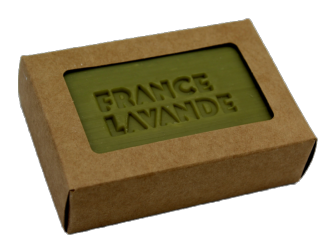 Photo d'un savon 100g Huile d'olive - étui kraft de France Lavande