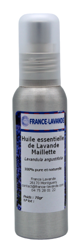Photo d'un flacon d'huile essentielle de lavande Maillette de France Lavande