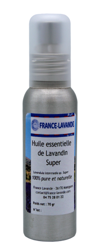 Photo d'un flacon d'huile essentielle de lavandin Super de France Lavande