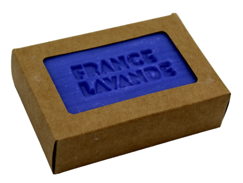Photo d'un savon de 100g Karité Lavande étui kraft de France Lavande