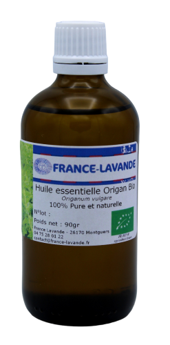 Photo d'un flacon d'huile essentielle d'origan Bio de France Lavande