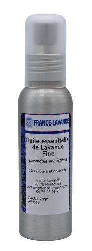Photo d'un flacon d'huile essentielle de lavande fine de France Lavande