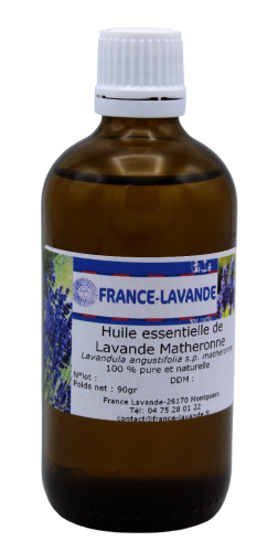 Photo d'un flacon d'huile essentielle de lavande Matheronne de France Lavande