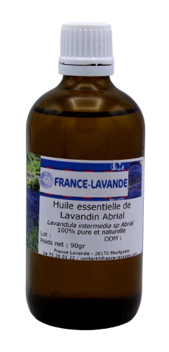 Photo d'un flacon d'huile essentielle de lavandin Abrialis de France Lavande