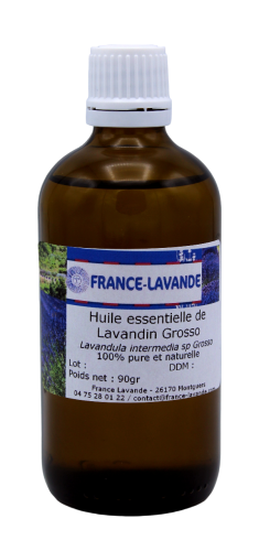Photo d'un flacon d'huile essentielle de lavandin Grosso de France Lavande